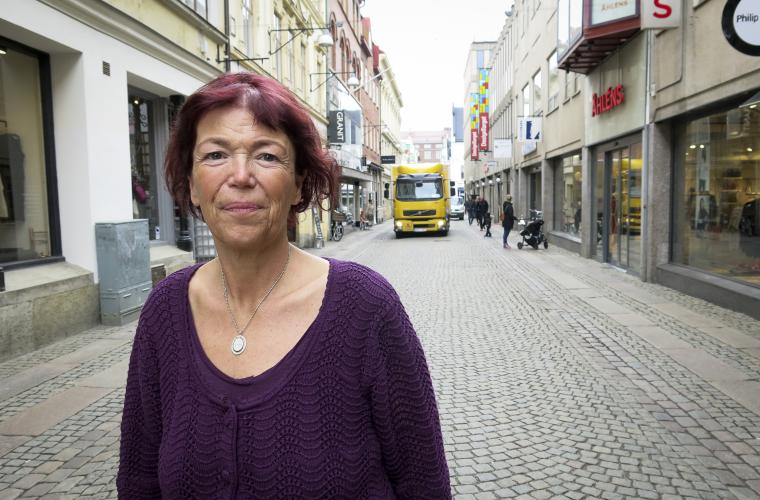 Bild på Marianne Sörling på Vallgatan.